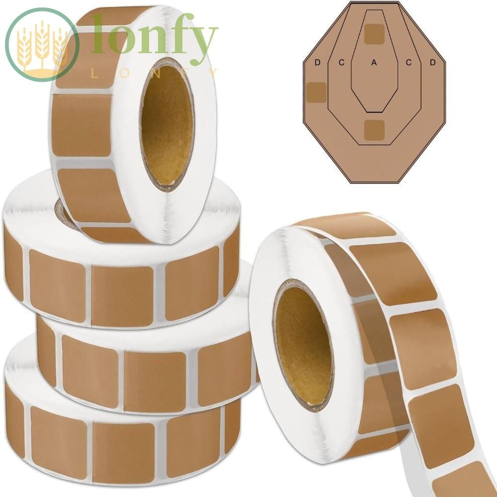 LONFY สติกเกอร์เป้าหมายยิงสแควร์ กาวตนเอง สำหรับกลางแจ้ง ระยะใกล้และไกล เป้าหมายกระดาษ 1000 ชิ้น
