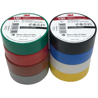 [ 10ชิ้น ] TAPE-3M-150 เทปพันสายไฟ ทนแรงดันไฟฟ้าได้ 600V 3/4นิ้ว ยาว 10เมตร สามเอ็ม เทปฉนวนไฟฟ้า Adhesive and Tape ใช...