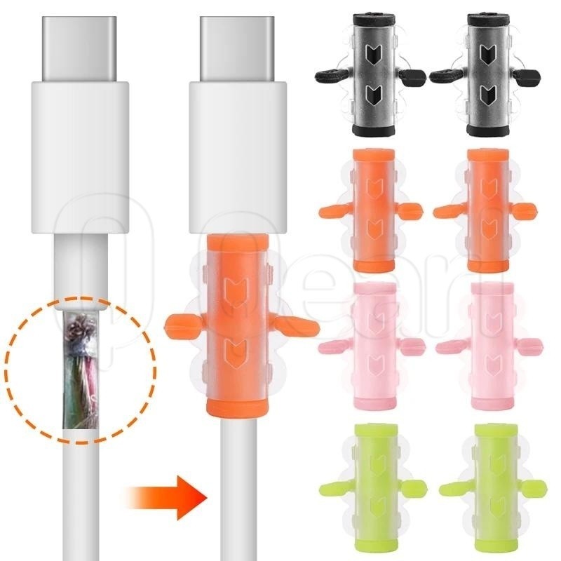 ฝาครอบป้องกันสายชาร์จ - ปลอกป้องกันสายเคเบิล USB ป้องกันการแตกหัก - ที่เก็บสายไฟ - ที่เก็บสายเคเบิล - ที่ม้วนเก็บสายเคเบิลข้อมูลสากล