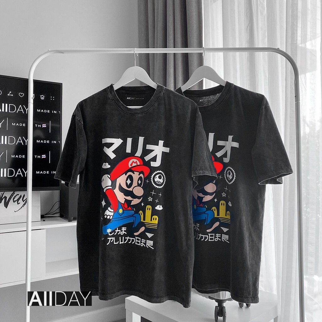 เสื้อยืดวินเทจ สกีนมาริโอ้ ผ้าคอตตอนแท้ S-5XL