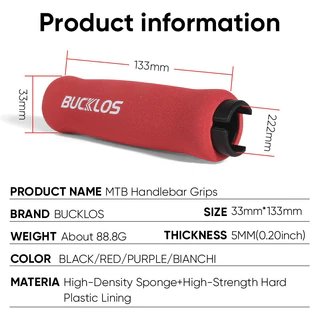 Bucklos ปลอกแฮนด์จับจักรยาน MTB ฟองน้ํา ดูดซับแรงกระแทก กันลื่น นิ่ม อะไหล่จักรยาน BMX