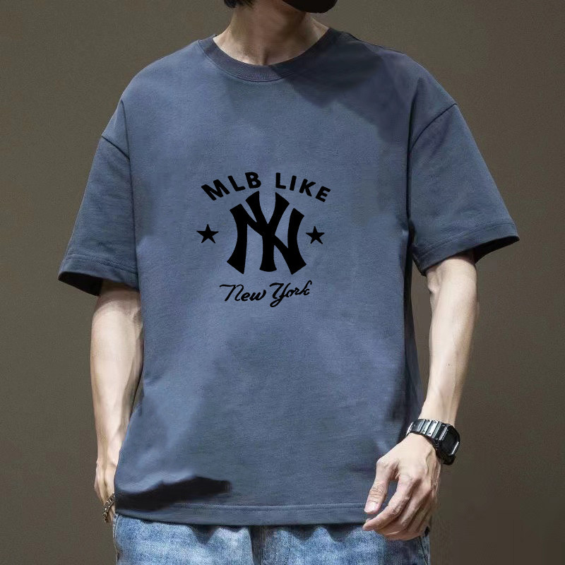 เสื้อยืดคอกลม แขนสั้น สีเหลือง ทรงหลวม พลัสไซซ์ แฟชั่นฤดูร้อน สําหรับผู้ชาย
