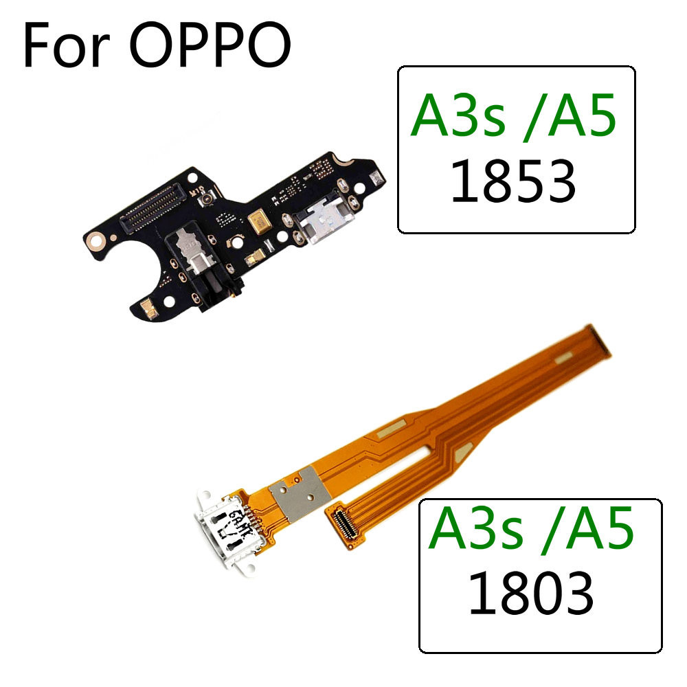 บอร์ดชาร์จ USB พร้อมสายเคเบิลอ่อน และไมโครโฟน แบบเปลี่ยน สําหรับ OPPO A3s CPH 1853 1803 A5