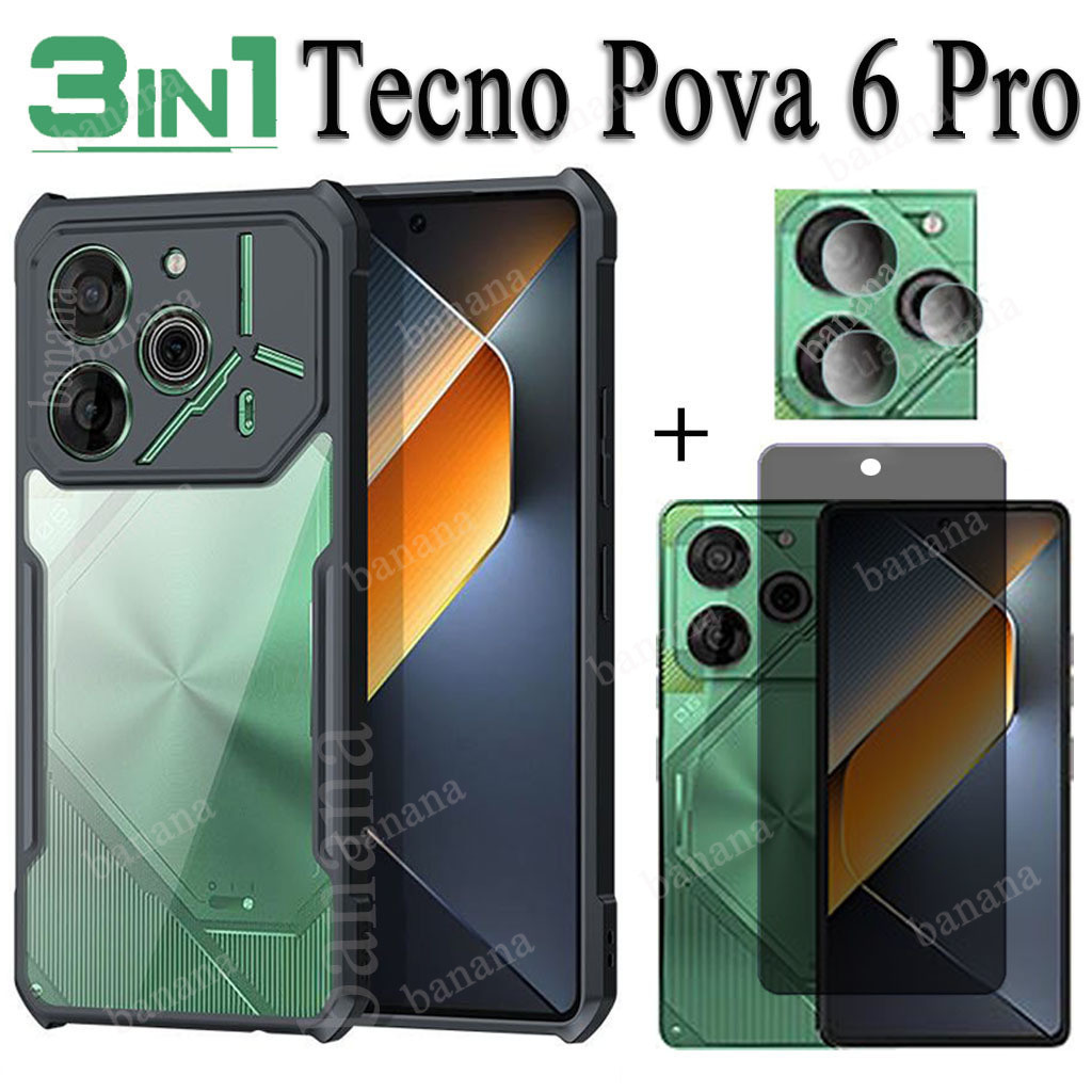 Tecno Pova 6 Pro เคสโทรศัพท์ กันกระแทก Pova 6 Pro Pova 5 กระจกนิรภัย ป้องกันการแอบมอง Tecno Spark 20 Pro 20C Spark Go 2024 2023 Camon 20 Pro 4G 5G ตัวป้องกันหน้าจอ เพื่อความเป็นส่วนตัว
