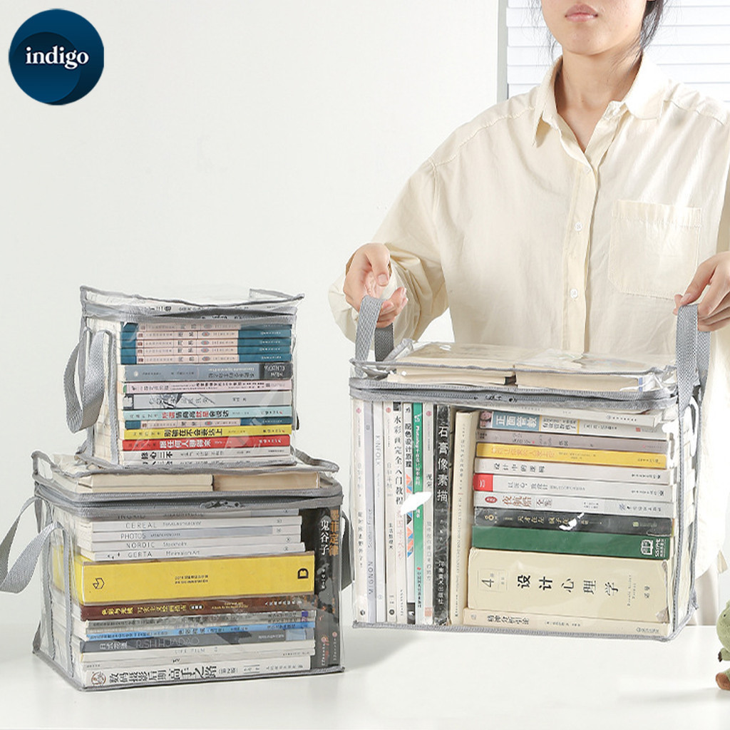กระเป๋าเก็บหนังสือ กระเป๋าเก็บของแบบใส มีซิป จุของได้เยอะ กันน้ํา แบบพกพา สําหรับบ้าน