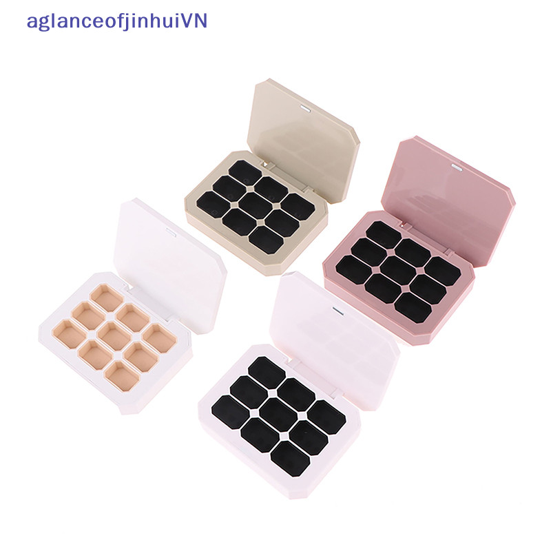 [aglanceofjinhui] กล่องพลาสติกเปล่า ทรงสี่เหลี่ยม 9 ช่อง สําหรับใส่อายแชโดว์ พาเลท เครื่องสําอาง Diy [ZKM]