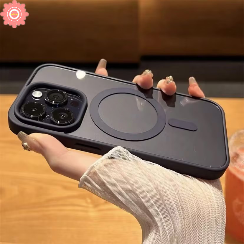 เคสโทรศัพท์มือถือแบบนิ่ม Tpu ใส ผิวด้าน แม่เหล็ก สีพื้น หรูหรา เรียบง่าย สําหรับ IPhone 15 11 12 14 13 Pro MAX XR 7Plus 7 8 6 6S Plus XS X MAX SE 2020