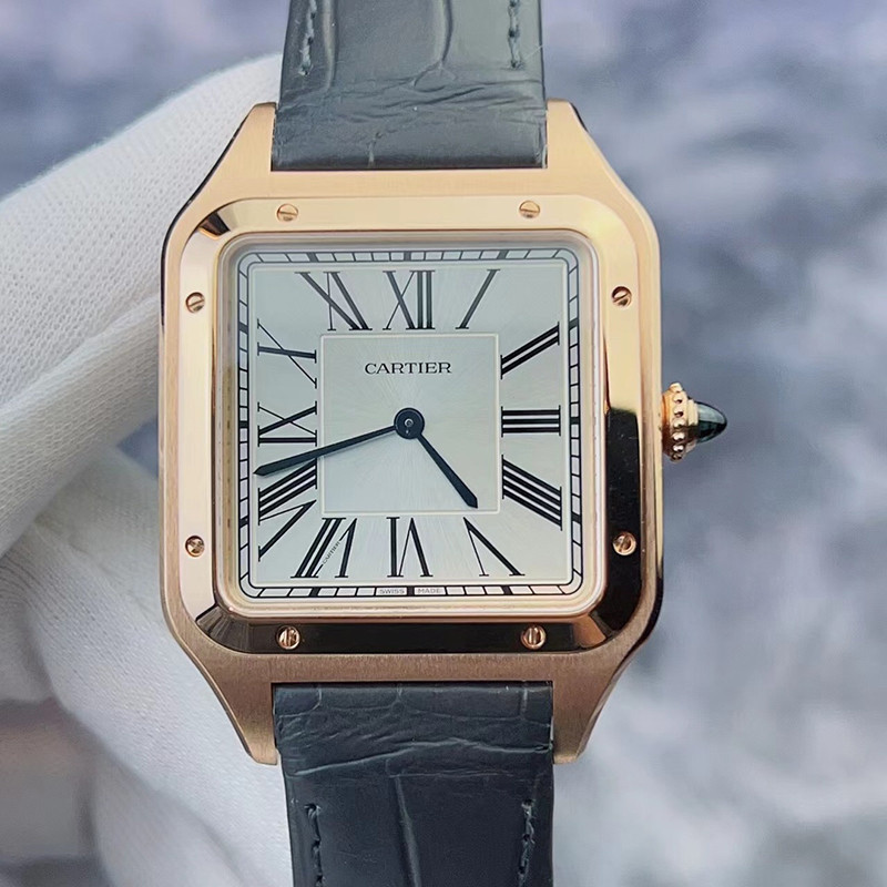 นาฬิกาข้อมือ Cartier Cartier Santos WGSA0032 แบบบางพิเศษ 18K สีโรสโกลด์