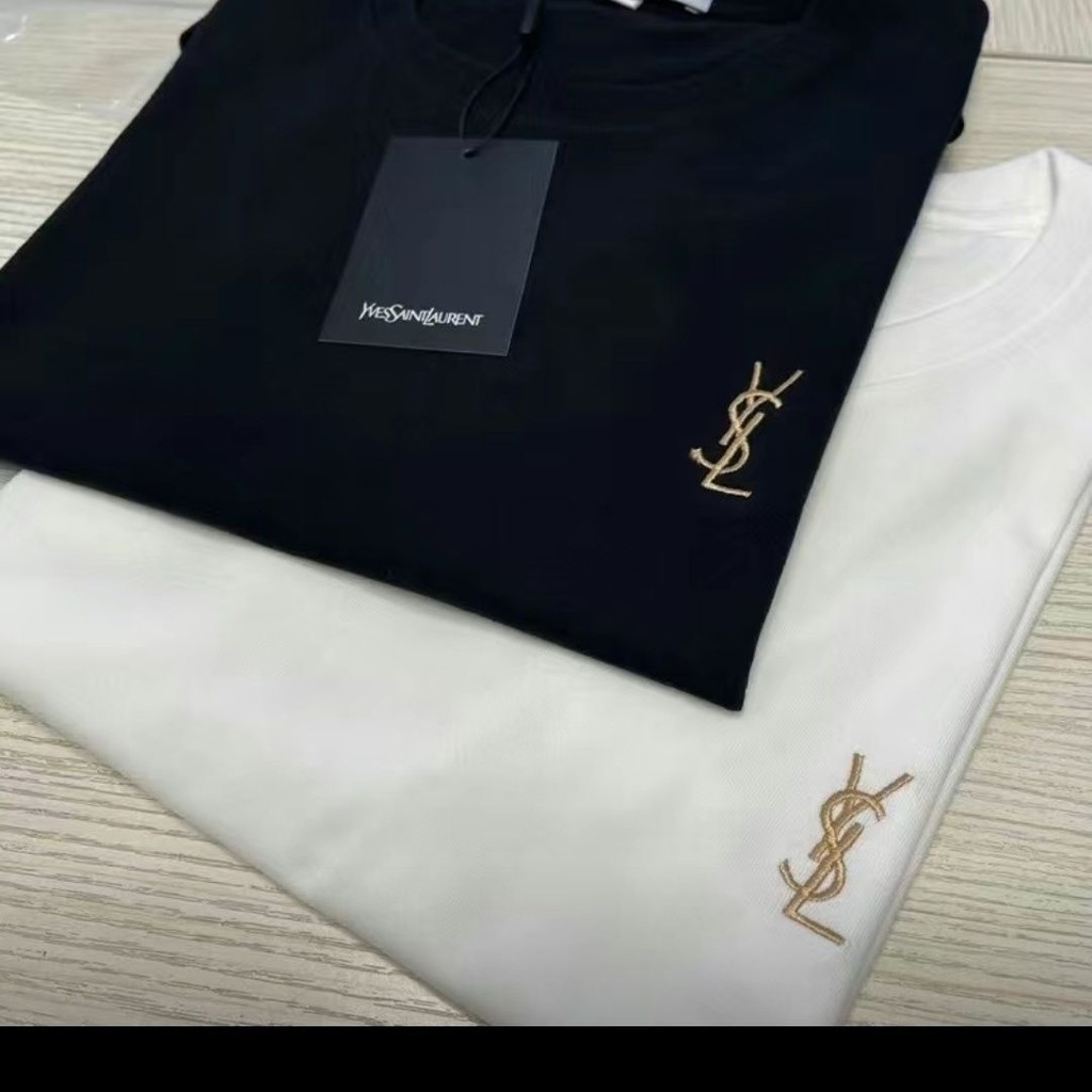 พร้อมส่ง เสื้อยืดแขนสั้นลําลอง คอกลม ผ้าฝ้ายแท้ ปักลายโลโก้ YS ขนาดใหญ่ คุณภาพสูง แฟชั่นสําหรับผู้ชาย และผู้หญิง