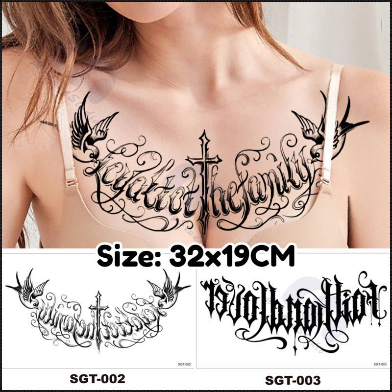 【MF Magic Tattoo】รอยสักชั่วคราว กันน้ํา ขนาดใหญ่ 10-15 วัน 002