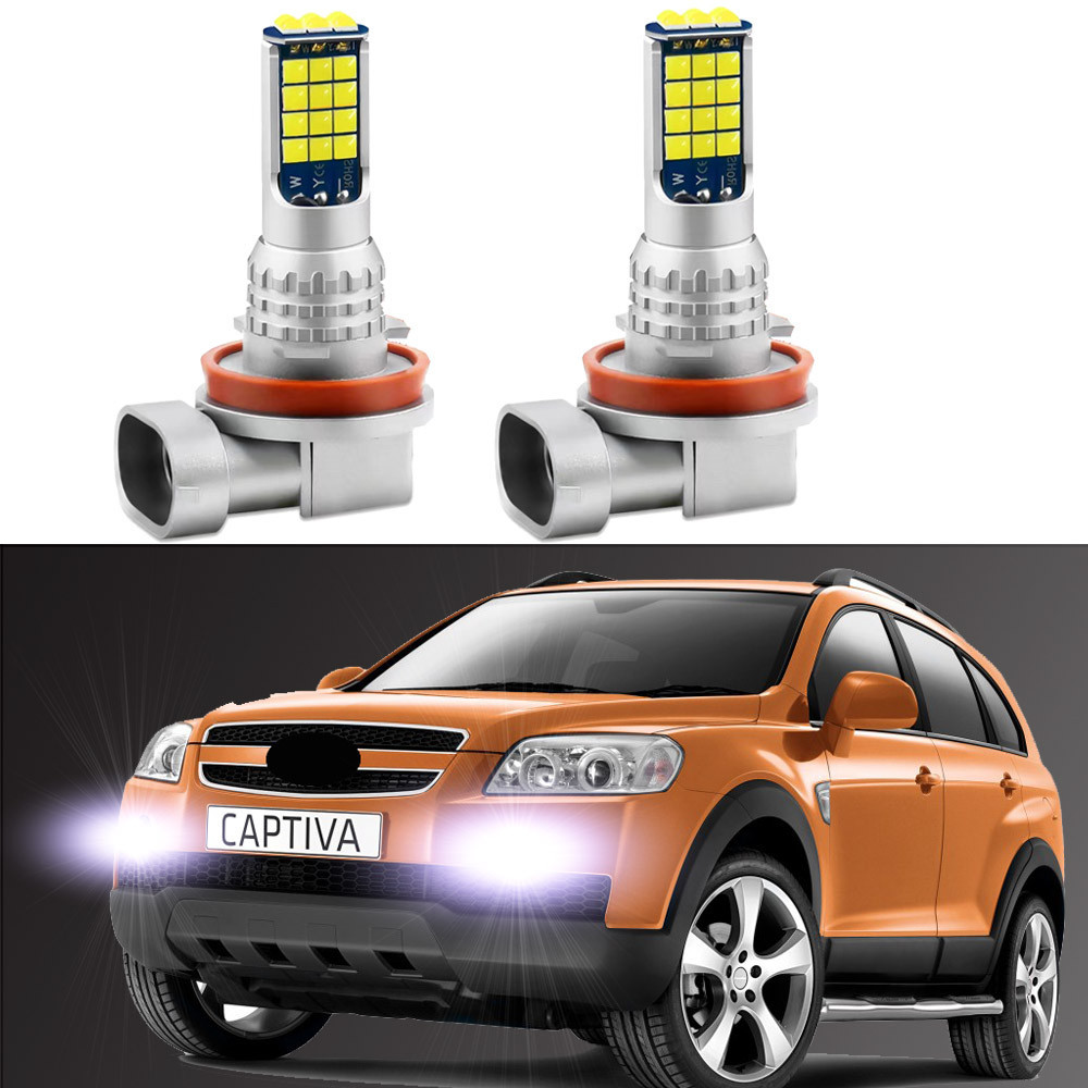 หลอดไฟตัดหมอก LED สีขาว สําหรับ Chevrolet Captiva 2006 2007 2008 2009 2010 2011 2012 2 ชิ้น