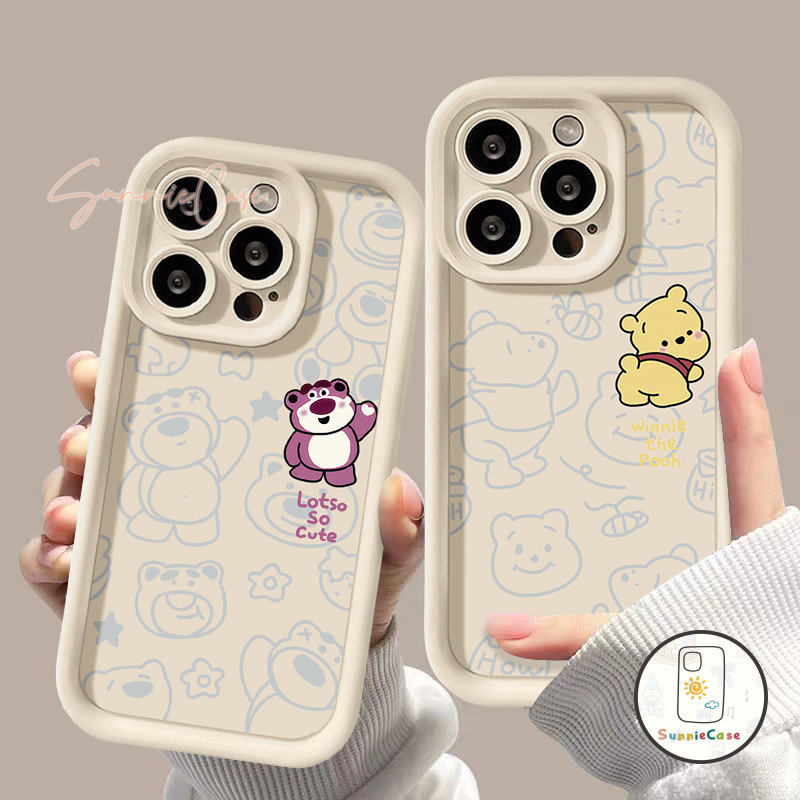 การ์ตูนคู่รักสตรอเบอร์รี่ตุ๊กตาหมี Realme 11 5 7i 5i 8i 6i C53 C25 Note 50 C12 C11 C51 C21Y C55 C35 C20 C67 C31 C21 C15