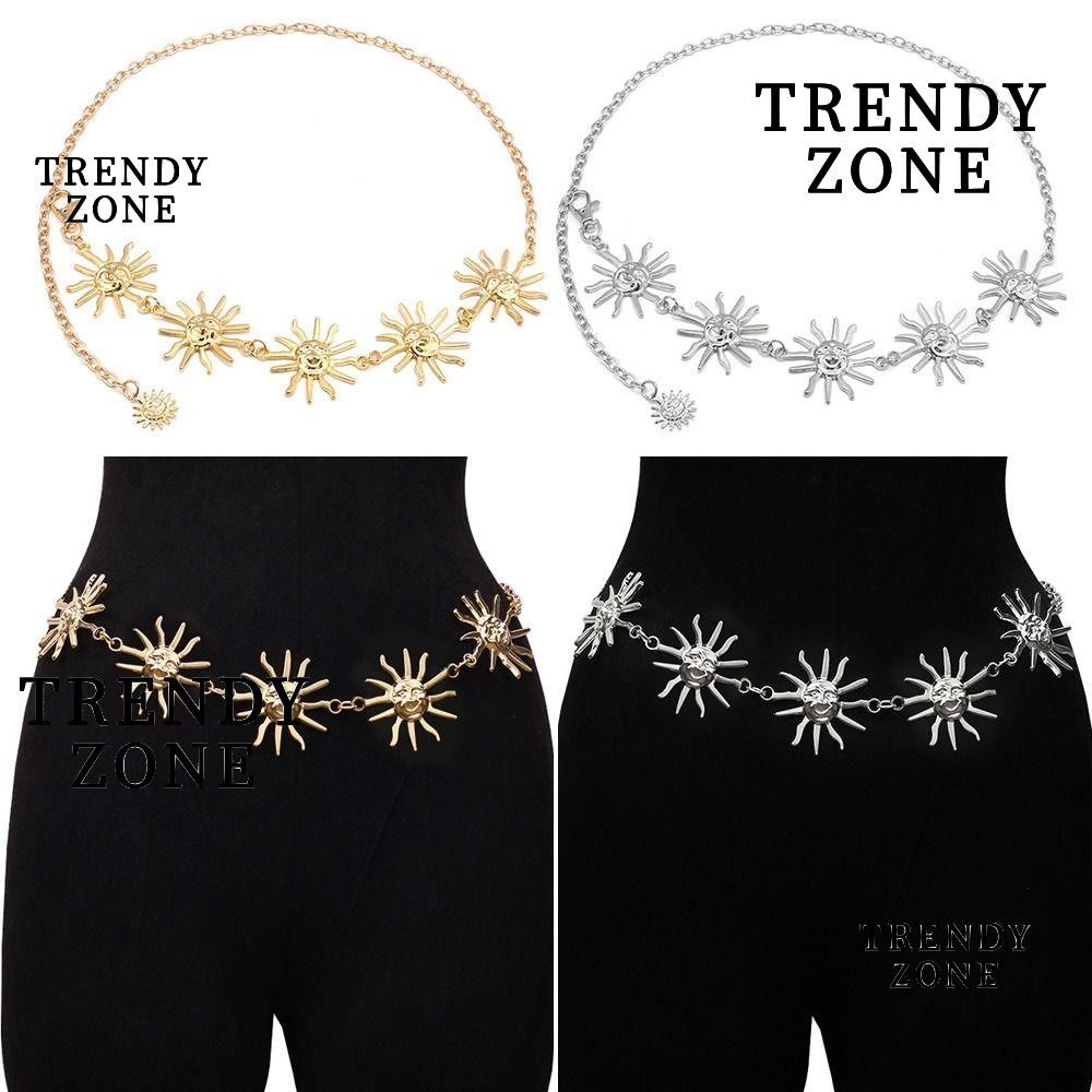 Trendyzone เข็มขัดโซ่คาดเอว สไตล์พังก์ ฮิปฮอป วินเทจ กันแดด สําหรับผู้หญิง