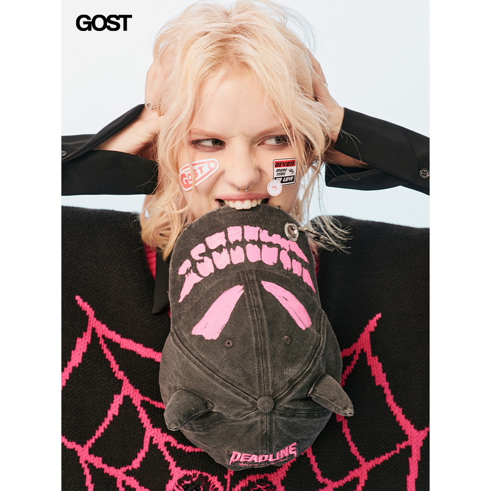 Gost หมวกเบสบอล ปักลายปีศาจน้อย สามมิติ เพ้นท์มือ ล้างรูได้ เหมาะกับฤดูใบไม้ผลิ และฤดูร้อน สําหรับผู้ชาย และผู้หญิง