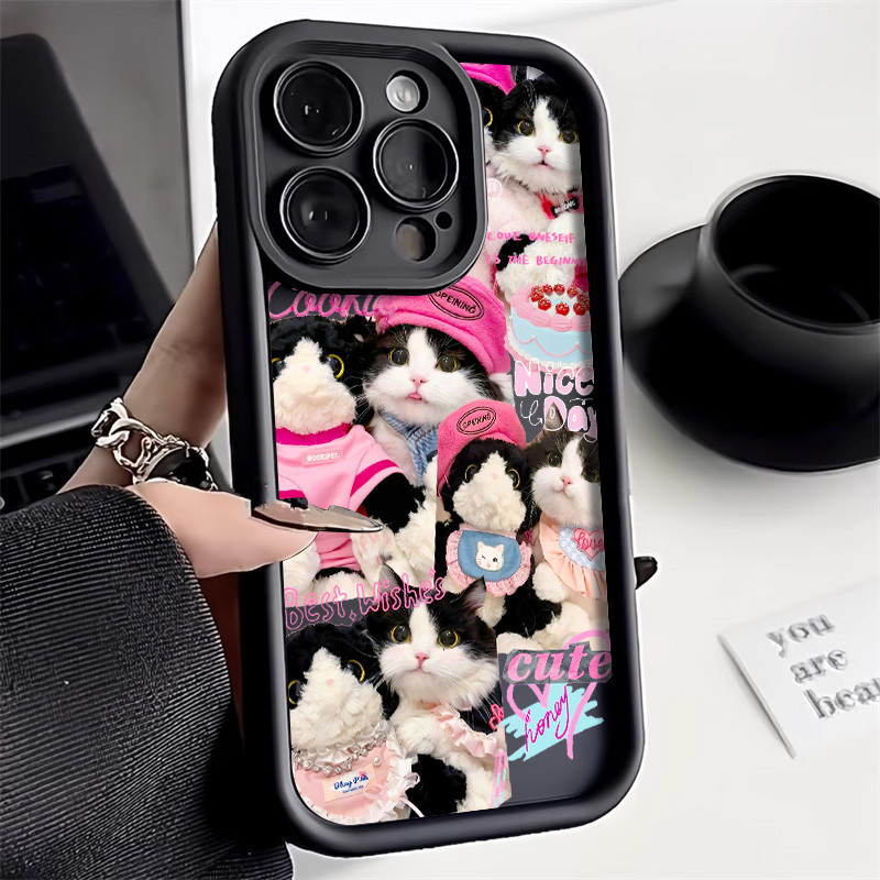 อัพเกรดเคสซิลิโคนสำหรับ for iPhone 11 iP 15 Pro Max 7 8 Plus XR 12 13 14 16 Pro Max XS Max SE การ์ตูนฝาครอบโทรศัพท์