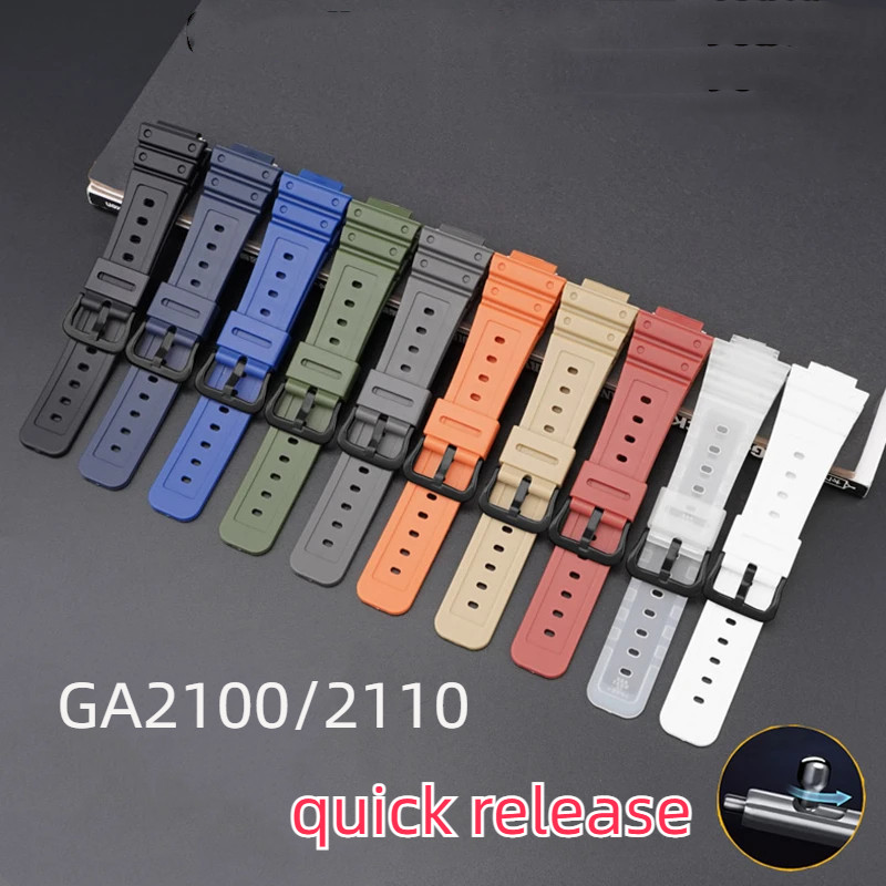สายนาฬิกาข้อมือ สายยางเรซิ่น ปลดเร็ว หลากสี สําหรับ Casio G-SHOCK GA-2100 2110 Series ga2100