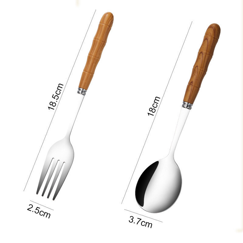 ช้อน+ส้อม ช้อนส้อมสแตนเลส ชุด 2 ชิ้น ช้อนส้อมผลไม้ ช้อนตักแตงโม ช้อนซุปผู้ใหญ่ ช้อนทานอาหาร ส้อมบะหมี่รับประทานอาหาร - รูปที่ 5