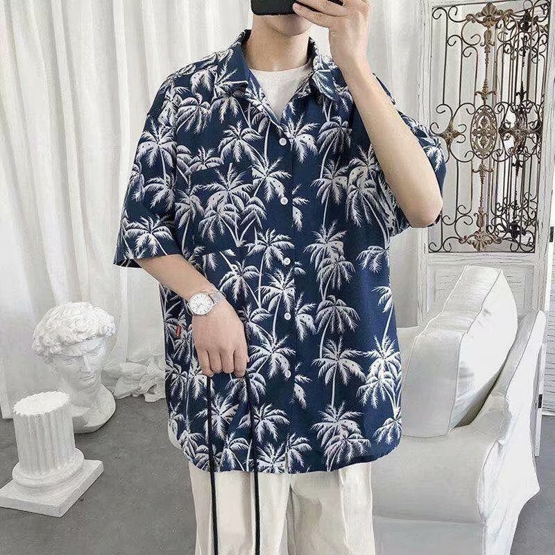 Maisida เสื้อแขนสั้นลายดอก สไตล์ฮาวาย ทรงหลวม thumbnail 7