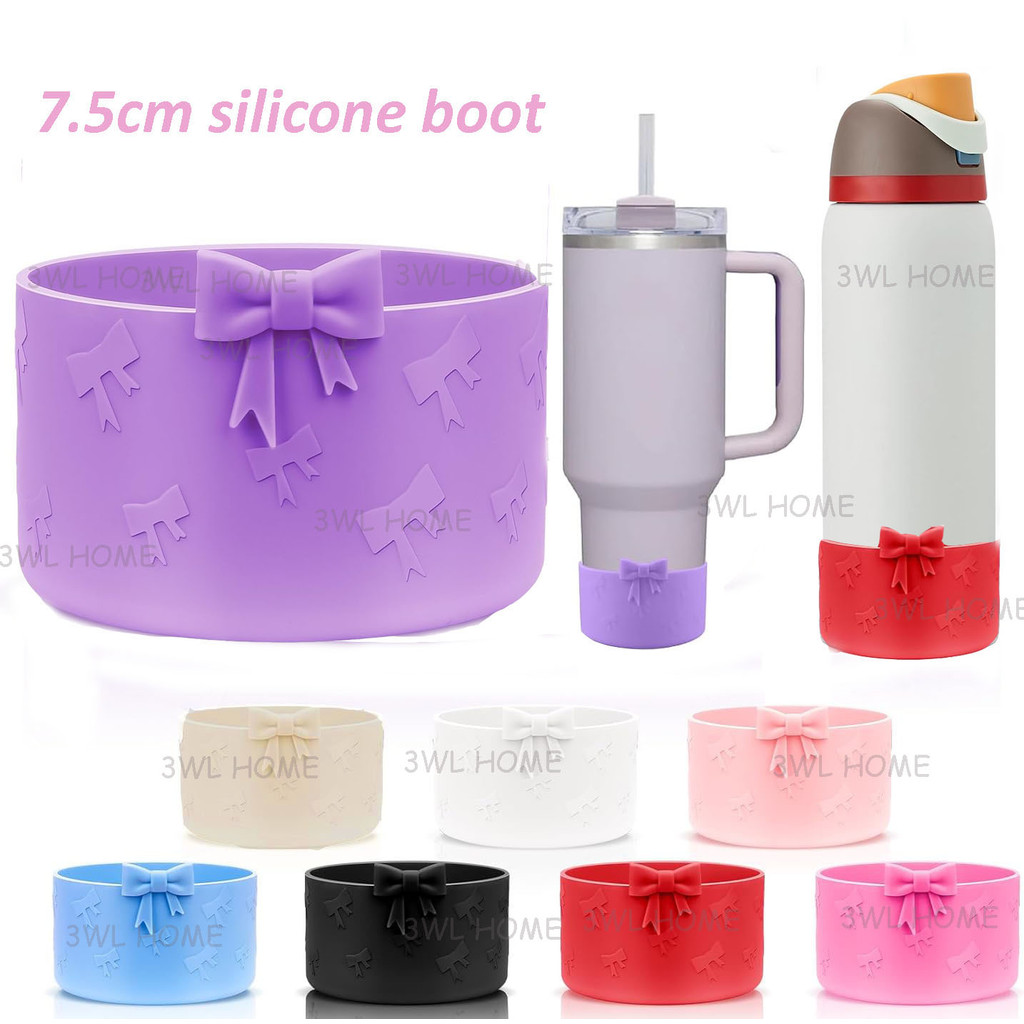 32oz Owala Boot ป้องกันซิลิโคน Boot สําหรับ 24oz Owala FreeSip Twist และ Flip Flask Silicon Boot, Anti-fall Bow ซิลิโคนฝาครอบ Stanly Cup Tumbler 20-40oz