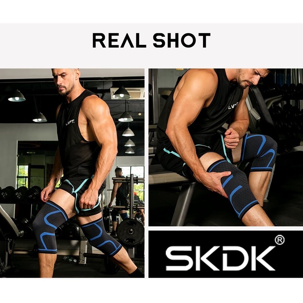 Knee Support ปลอกผ้าสวมหัวเข่า มีกันลื่น ( 1 ข้าง) แถม สายพยุงเข่า ป้องกันช่วยลดการบาดเจ็บ (S-XL) ส่งจากไทย รูปที่ 3