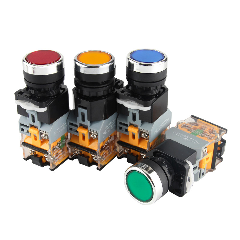 La38-11d Self-Locking Self-Reset Flat Head Control LA38-11DN เปิด 22MM