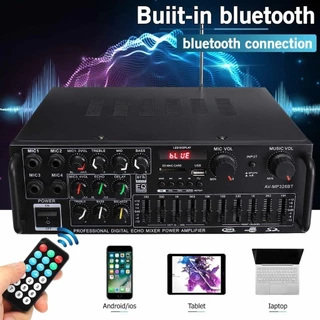 เพาเวอร์แอมป์ 2000W AV-326BT เครื่องขยายเสียง เพาเวอร์แอมป์ขยายเสียง มีบลูทูธ MP3 USB SD ลำโพงรีโมทคอนโทรลสำหรับรถบ้าน