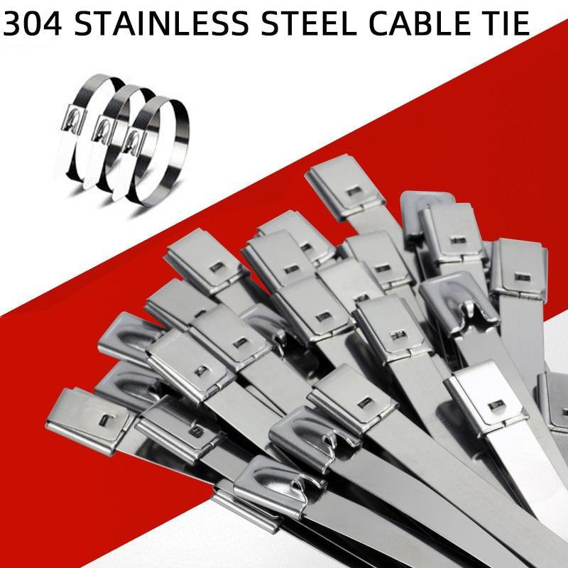 เคเบิ้ลไทร์สแตนเลส 300 X 10 เคเบิ้ลไทร์ 304 กว้าง 200-1000 มม. บอลล็อค สแตนเลส สายเคเบิล ผูก