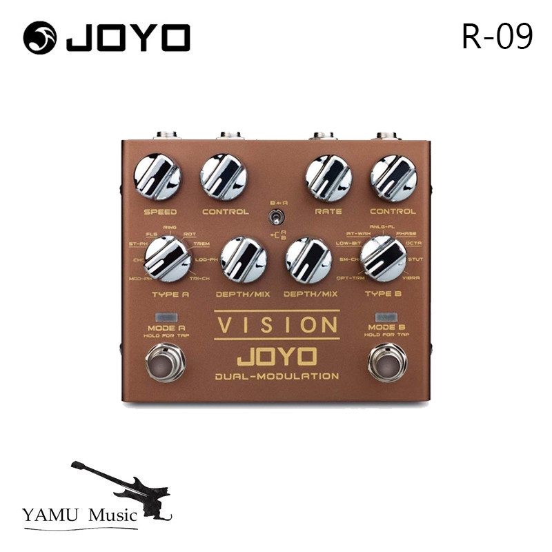 JOYO R-09 VISION Multi-Effect กีตาร์ 9 Effects Dual Channel Modulation Pedal Tap Tempo Mini Effect T