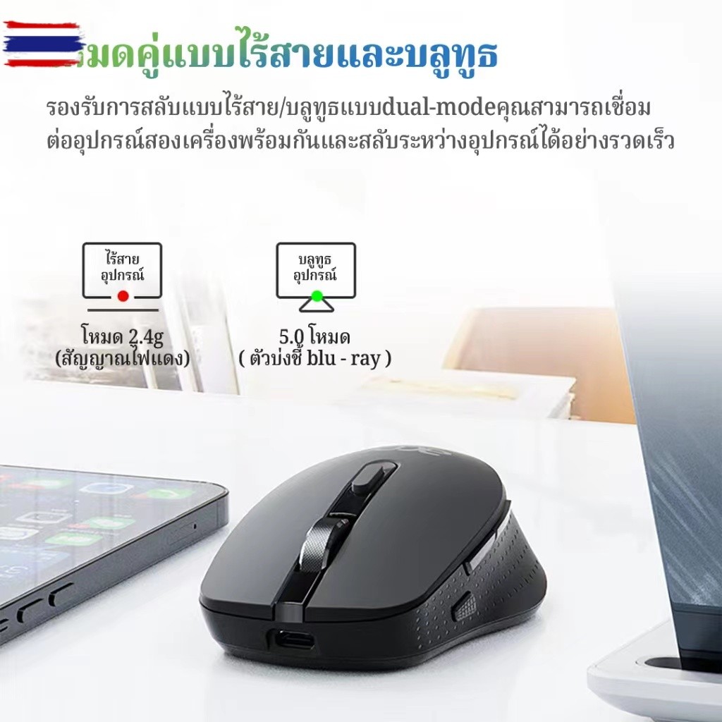 Acer เมาส์ลูทูธไร้สาย M155 ลูทูธ 5.0 2.4G โหมดคู่ Type-C ชาร์จ 800 1200 1600DPI สําหรัเล่นเกม ทํางาน