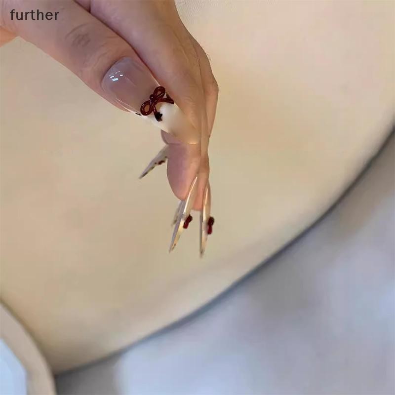 [further] 10 ชิ้นสีแดงเรซิ่นริบบิ้นยาวเล็บ Charms โบว์เล็บ Rhinestones ตกแต่ง DIY เล็บเครื่องมืออุปกรณ์ [TH] - รูปที่ 2