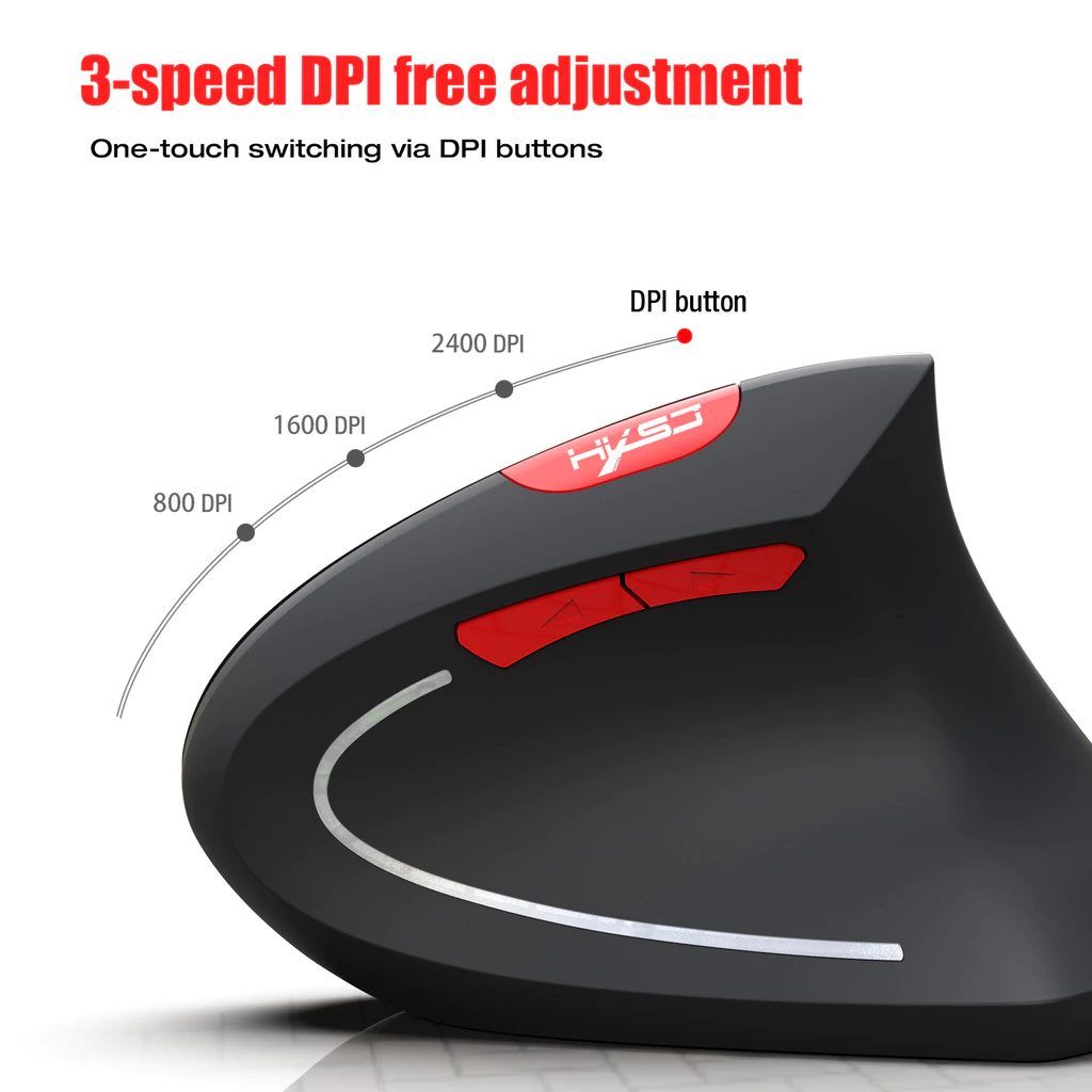 เมาส์แนวตั้ง HXSJ T29 Ergonomic Bluetooth / 2.4Ghz Wireless Mouse thumbnail 7