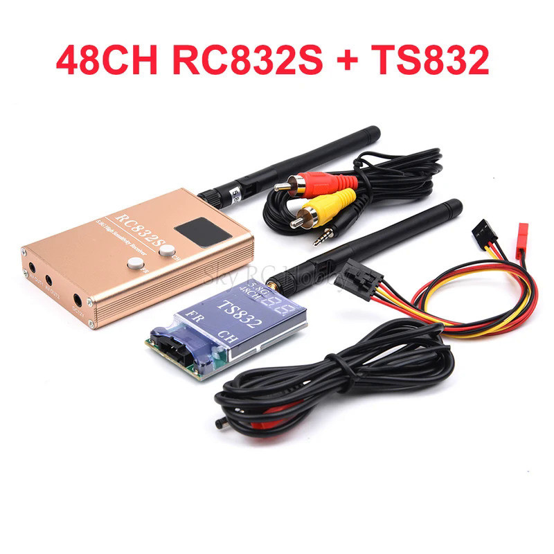 KS เครื่องรับส่งสัญญาณ AV A/V ไร้สาย48CH FPV 5.8Ghz 600MW ชุด TS832 RC832 RC832S TX RX สำหรับมืออาชี