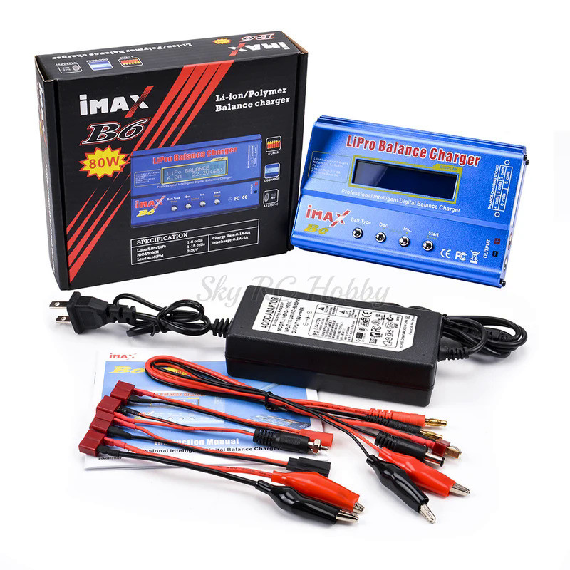 KS IMAX B6 80WแบบดิจิตอลRC Lipo NiMH/Discharger + AC 12V 5A / 15V 6Aอะแดปเตอร์EU/US Plug