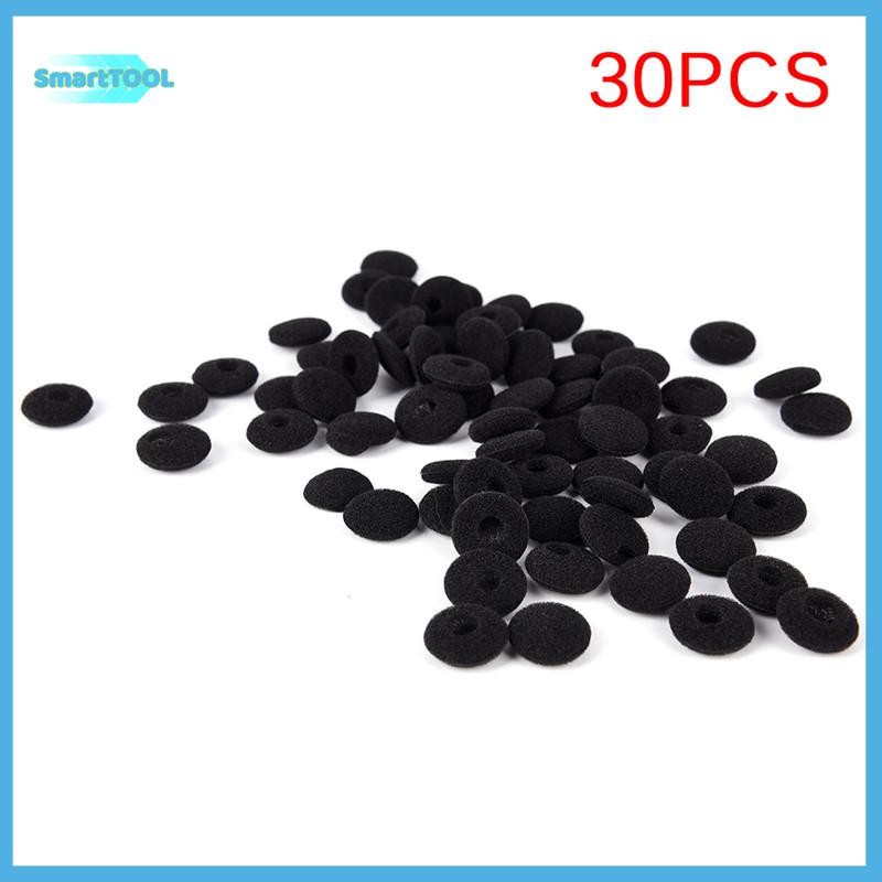 Utzn> 30 ชิ้นสีดําโฟมนุ่มฟองน้ําแผ่นรองหูฟังหมวกเอียร์บัดสําหรับหูฟังฝาครอบใหม่