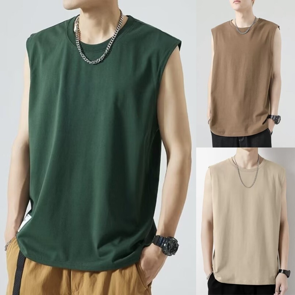 M - 4XL เสื้อแขนกุดผู้ชาย ผ้าฝ้าย สวมใส่สบาย ขนาดใหญ่ แฟชั่นฤดูร้อน เสื้อกล้ามผู้ชาย