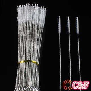 C&F แปรงล้างหลอดดูด จุกนม ขนไนล่อน ไม่ทำให้เป็นรอย Stainless steel soft straw straw brush