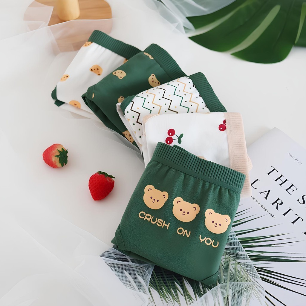 💓พร้อมส่ง💓กางเกงชั้นในผู้หญิง ผ้าฝ้าย สไตล์เกาหลี ลายการ์ตูนน่ารักๆ ราคาถูก Size L-XL - รูปที่ 2