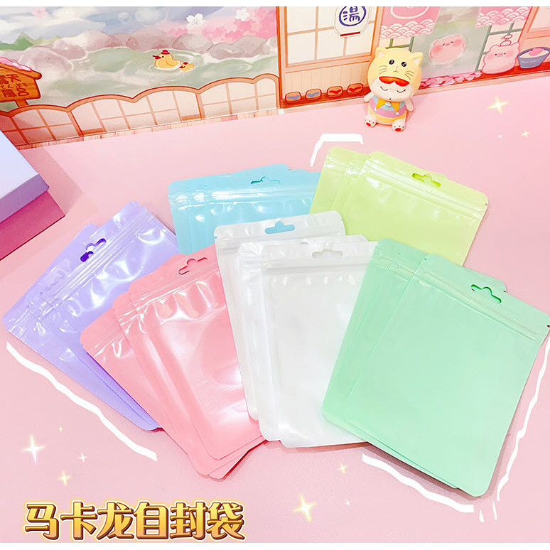 ซองซิปสี โทนพาสเทล หลากสี ถุงซิปล็อค ใส่อาหาร ใส่ขนม ใส่รูป ใส่การ์ด ถุงใส่ของ น่ารัก S0196 S0197