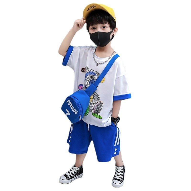COCO ชุดเซ็ตเด็กผู้ชาย เสื้อยืดคอกลม+กางเกงขาสั้น รุ่น A9921