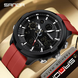 Sanda ใหม่ นาฬิกาข้อมืออิเล็กทรอนิกส์ แฟชั่น กันน้ํา อเนกประสงค์ สําหรับผู้ชาย SD9053-4