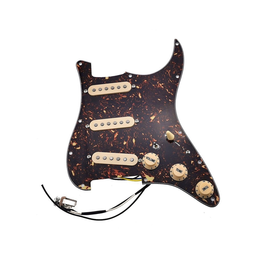 HS-(จัดส่งฟรี)Pickups Guitar Alnico 5 Pickups SSS Single Coils Pickups Load Pickguard /Yellow Pickup