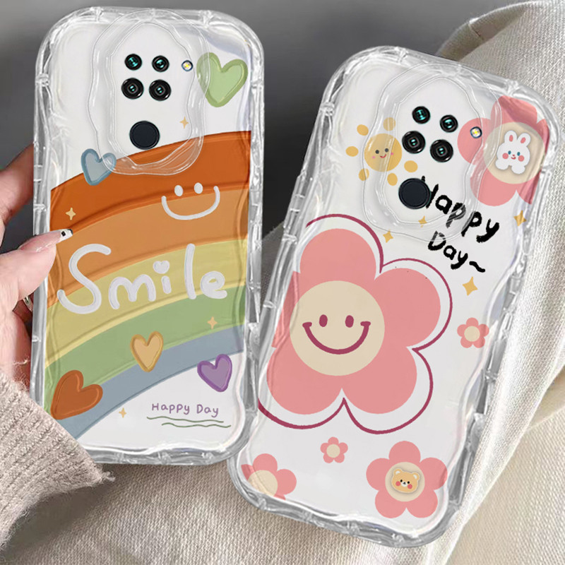 เคส Redmi Note 9 ปลาวาฬ ดอกไม้ แมว สายรุ้ง กรณีโทรศัพท์มือถือ ซอฟต์แวร์ป้องกันกล้อง ครอบคลุมหนา TPU โปร่งใส