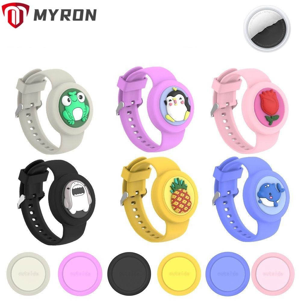 Myron สายนาฬิกาข้อมือซิลิโคน กันน้ํา ลายการ์ตูน สําหรับเด็ก Airtag