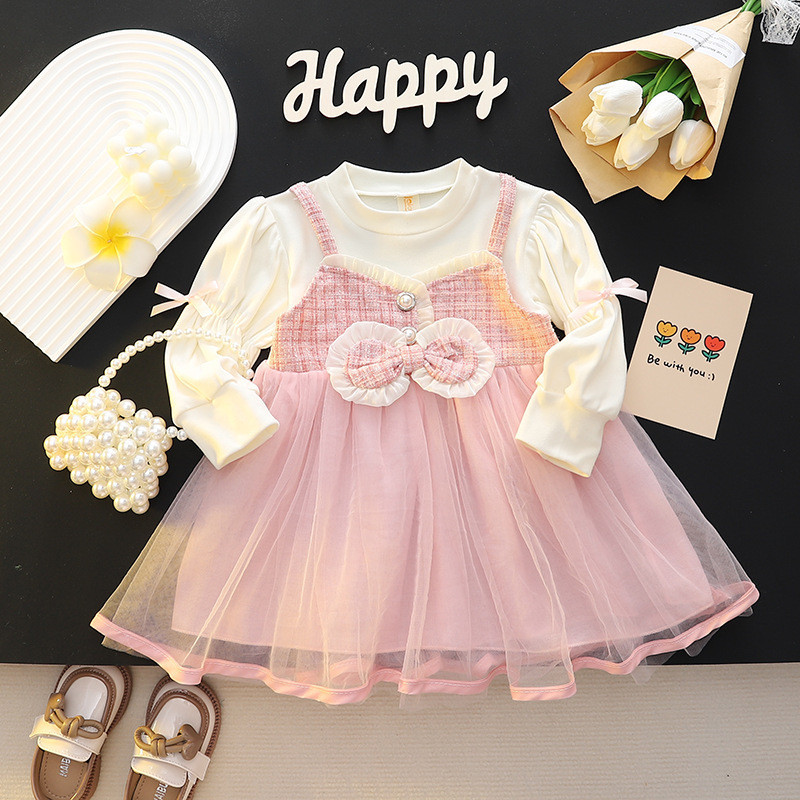 พร้อมส่ง ขายส่ง ชุดเดรสกระโปรง ลายสก๊อต แฟชั่นฤดูใบไม้ผลิ และฤดูใบไม้ร่วง สไตล์เกาหลี สําหรับเด็กผู้หญิง 2024