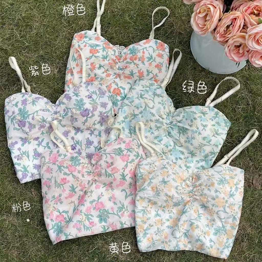 【WJZ】เสื้อกล้ามแขนกุดผ้าฝ้ายมีสไตล์ของผู้หญิงพร้อมแผ่นรองหน้าอก