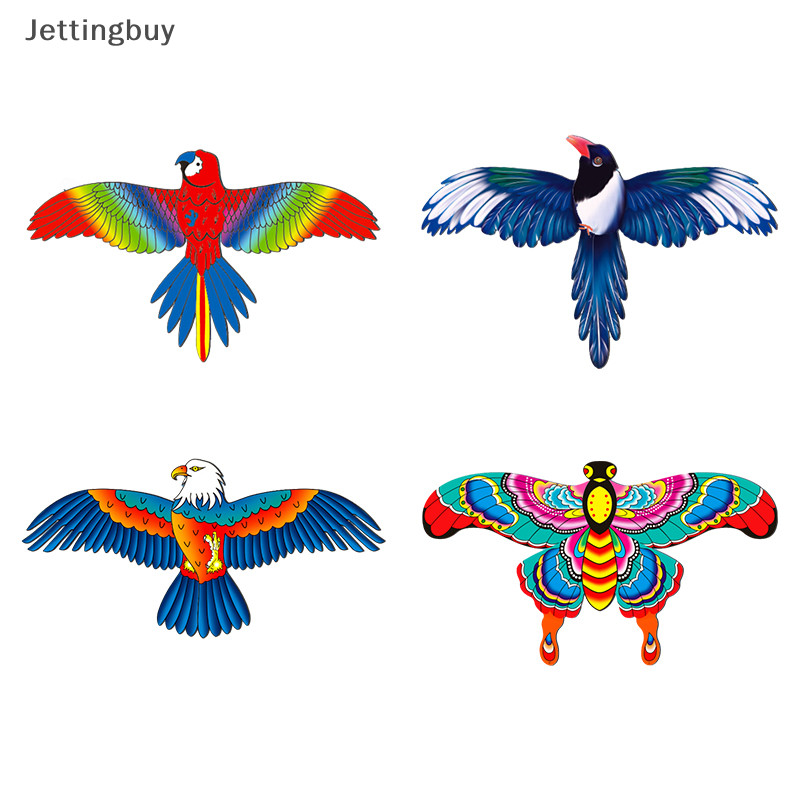 [Jettingbuy] ของเล่นว่าว รูปการ์ตูนผีเสื้อ นางเงือก นกแก้ว นกอินทรี พร้อมที่จับ สําหรับเด็ก 1 ชุด