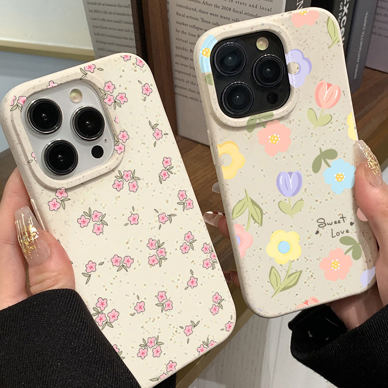 สีลูกกวาด เคสโทรศัพท์ For iPhone 11/12/13/14/15 Pro Max/XR/7/8 Plus/XS MAX/X/6S Plus SE ถลกหนังเคสนิ่มกันกระแทกด้าน