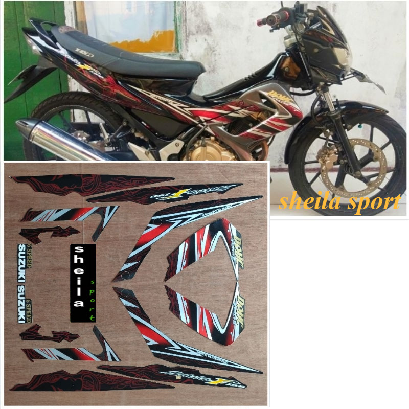 Suzuki satria fu F150 สติ๊กเกอร์ Striping สีดํา 2011 คุณภาพดี
