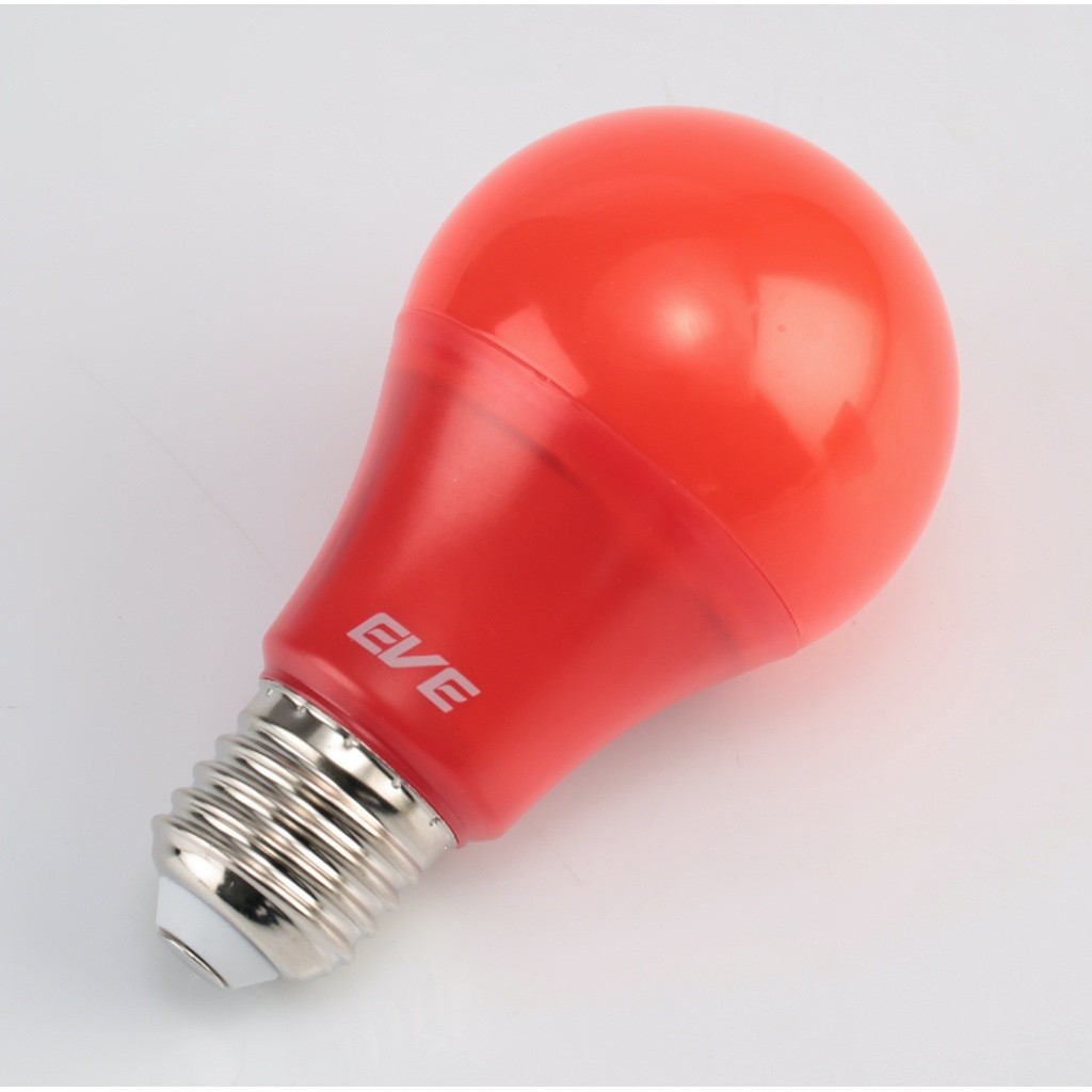 EVE หลอดไฟ แอลอีดี ขั้วE27 6วัตต์ (6WATT) สีแดง หลอดLED A60 ยี่ห้อEVE Color RED