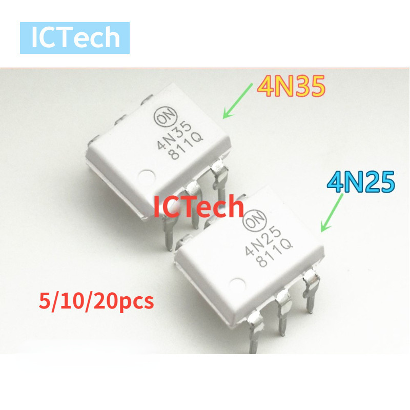 ใหม่ ของแท้ ออปโต้คัปเปลอร์ IC 4N25 4N35 4N25M 4N35M DIP-6 20 10 5 ชิ้น